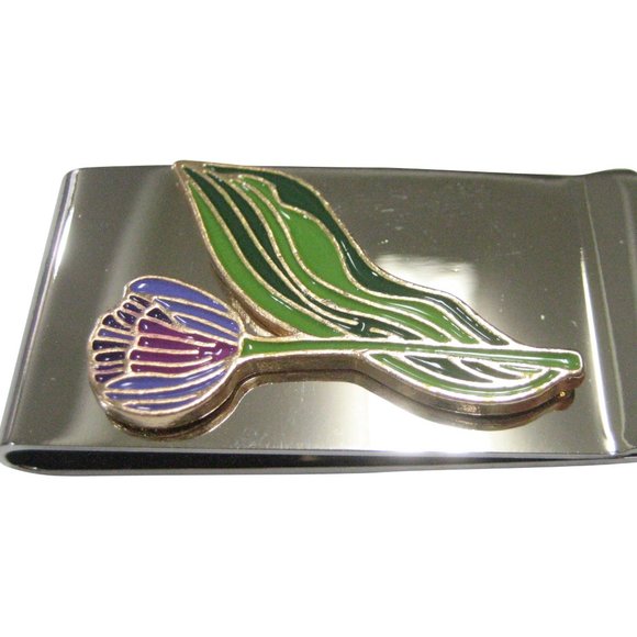 Colorful Tulip Flower Money Clip - Picture 1 of 2